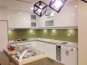 Kính màu ốp tường bếp màu Xanh úa